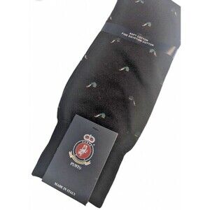Punto Italian Mens Dress Socks Egyptian Cotton Navy Blue Pipes Italy 10-13